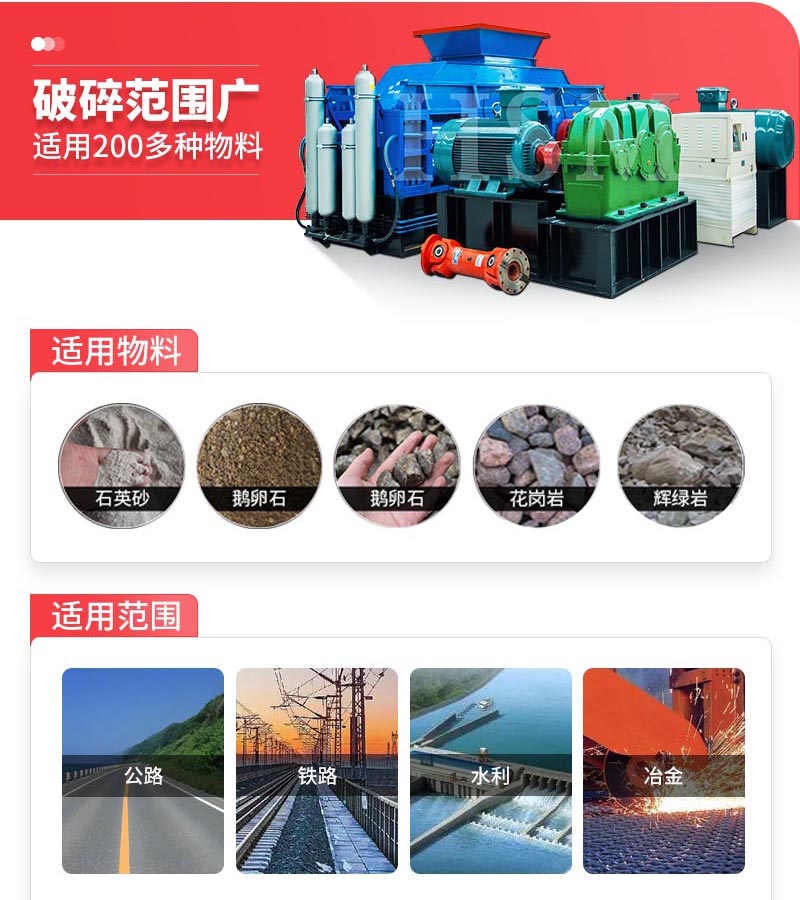 对辊制砂机 花岗岩、玄武岩制砂用对辊制砂机,节能又高产